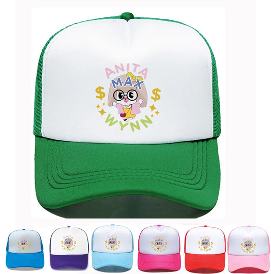 Trendy Anita Max Wynn Foam Trucker Hat Cute Mesh Snapback Caps Boy Girl Sun Beach Baseball Cap Female Summer Breathable Visor