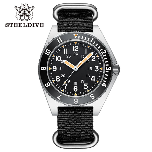 STEELDIVE SD1944 New In 45MM Stainless Steel Case 200M Waterproof NH35 Super Luminous Sapphire Glass Automatic Dive Watch