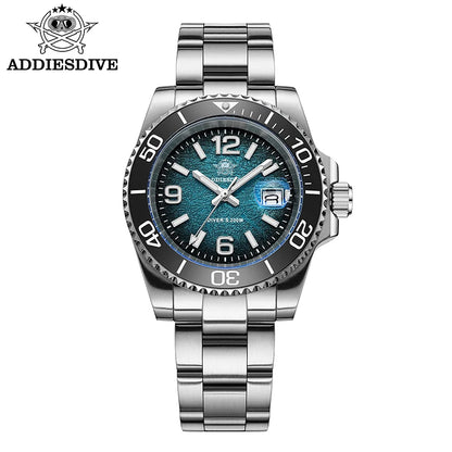 ADDIESDIVE 41mm Men's Diving Watch AD2513 200m Waterproof 316L Stainless Steel Quartz Wrist Watch Calendar BGW9 Super Luminous