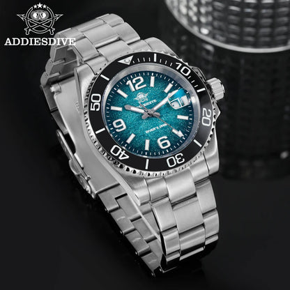 ADDIESDIVE 41mm Men's Diving Watch AD2513 200m Waterproof 316L Stainless Steel Quartz Wrist Watch Calendar BGW9 Super Luminous