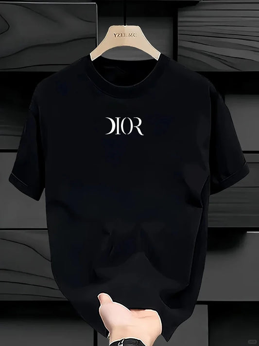 New Summe Luxury Brand T-shirt Pure Cotton Flat Print Large Size Round Neck Short Sleeve Men's and Women's Top T-shirt