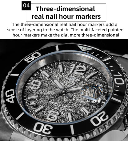 ADDIESDIVE 41mm Men's Diving Watch AD2513 200m Waterproof 316L Stainless Steel Quartz Wrist Watch Calendar BGW9 Super Luminous