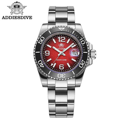 ADDIESDIVE 41mm Men's Diving Watch AD2513 200m Waterproof 316L Stainless Steel Quartz Wrist Watch Calendar BGW9 Super Luminous