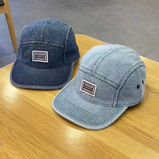 Vintage Flat Brim Denim Baseball Caps Male Women Harajuku Snapback Cap Fashion Streetwear 5 Panel Skateboard Hat casquette gorra