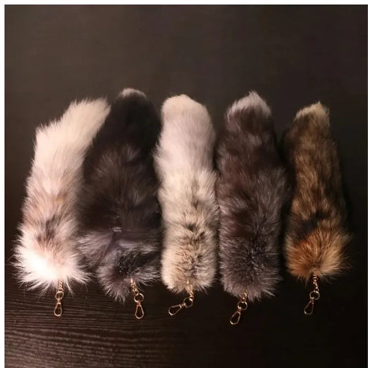 New Fashion Wolf Tail Fur Keychains Unisex Pendant Car Keyring Holder Key Chains Charm Bag Accessories Gifts