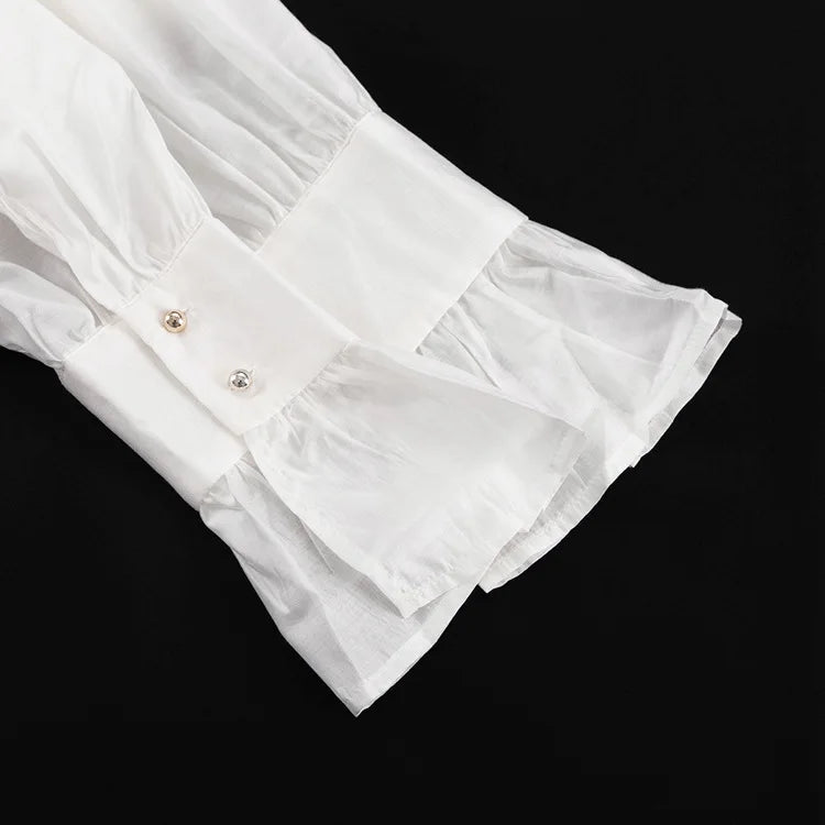 Tossy Casual Loose See-Through Shirts Women's Autumn Lapel Long Sleeve Patchwork Blouse Top Streetwear Female Solid Shirts Top