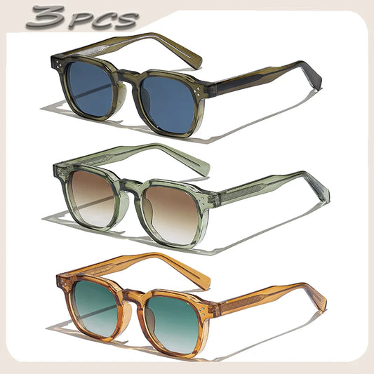 1/2/3 Pcs Wholesale New Square Retro Sunglasses Men Fashion Punk Sun Glasses Women Travel Eyewear Lunette De Soleil Femme UV400