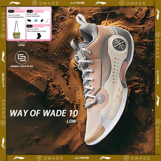 Li-Ning Men's WAY OF WADE 10 LOW Professional Basketball Shoes Carbon Plate Cushion Support LiNing WOW 10 Sneakers ABAS083
