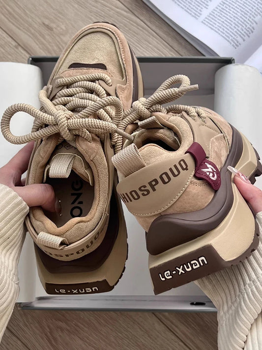 2025 original shoe replicas Retro luxury Sneakers For Women Design Cow suede High Street Girl's sneakers ladies tennis