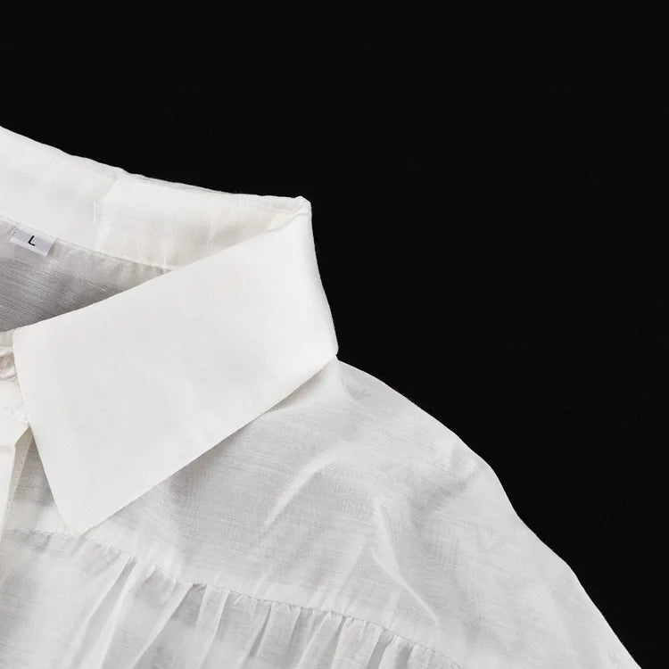 Tossy Casual Loose See-Through Shirts Women's Autumn Lapel Long Sleeve Patchwork Blouse Top Streetwear Female Solid Shirts Top