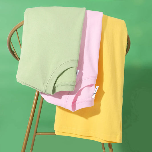 100% Cotton Solid Tshirts Men Woman Short Sleeve Fashion Brand Trend Casual Soft Clothing Tees Customized Products Summer Tops